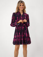 Kate & Pippa Venus Mini Dress In Magenta Print-Kate & Pippa Autumn/Winter Ladies Clothing