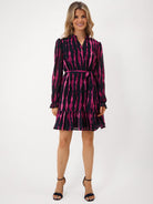 Kate & Pippa Venus Mini Dress In Magenta Print-Kate & Pippa Autumn/Winter Ladies Clothing