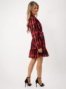 Kate & Pippa Venus Mini Dress In Red Print-Kate & Pippa Autumn/Winter Ladies Clothing