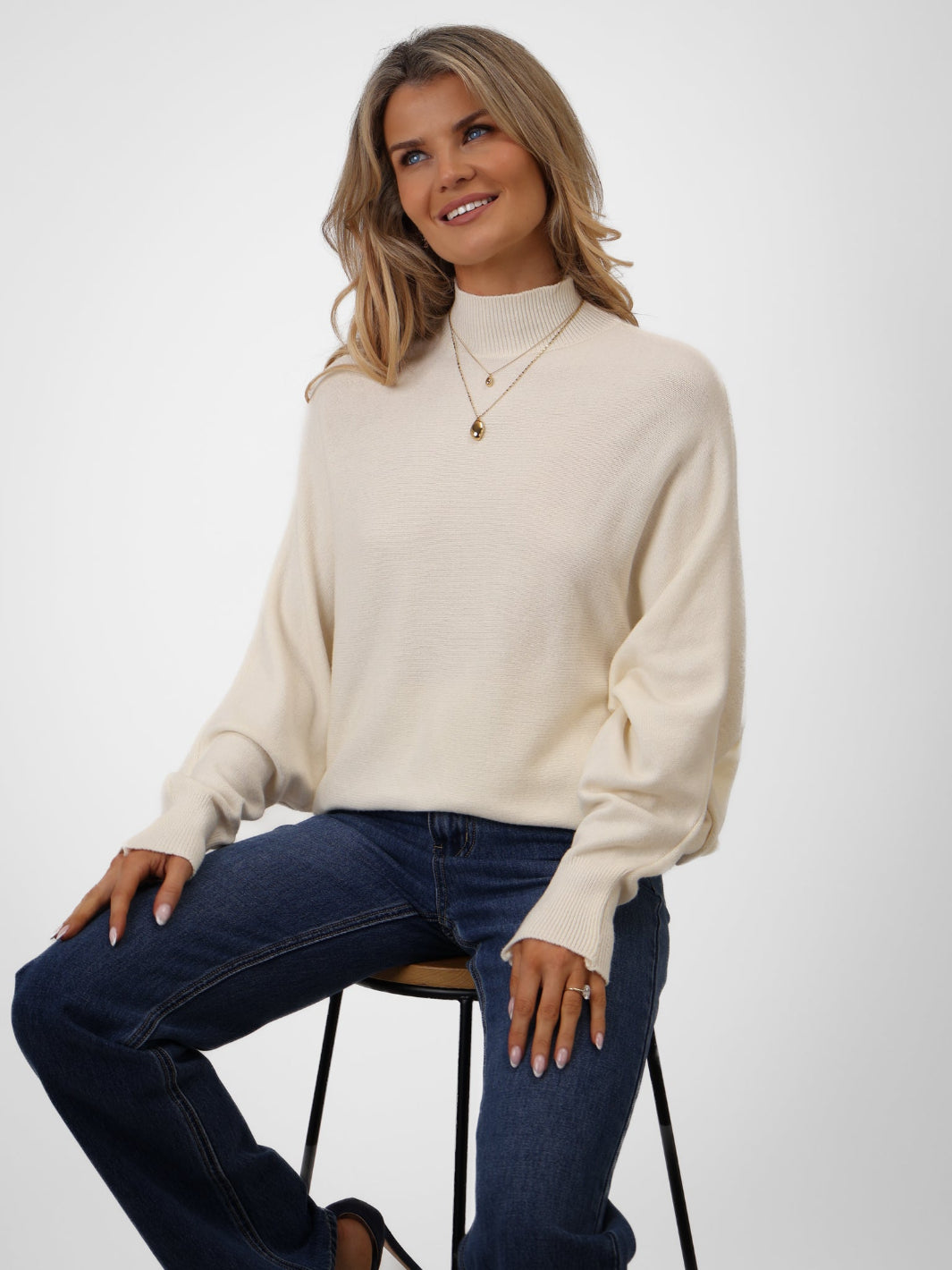 Kate & Pippa Verona Knit Jumper In Cream-Kate & Pippa Autumn/Winter Ladies Clothing