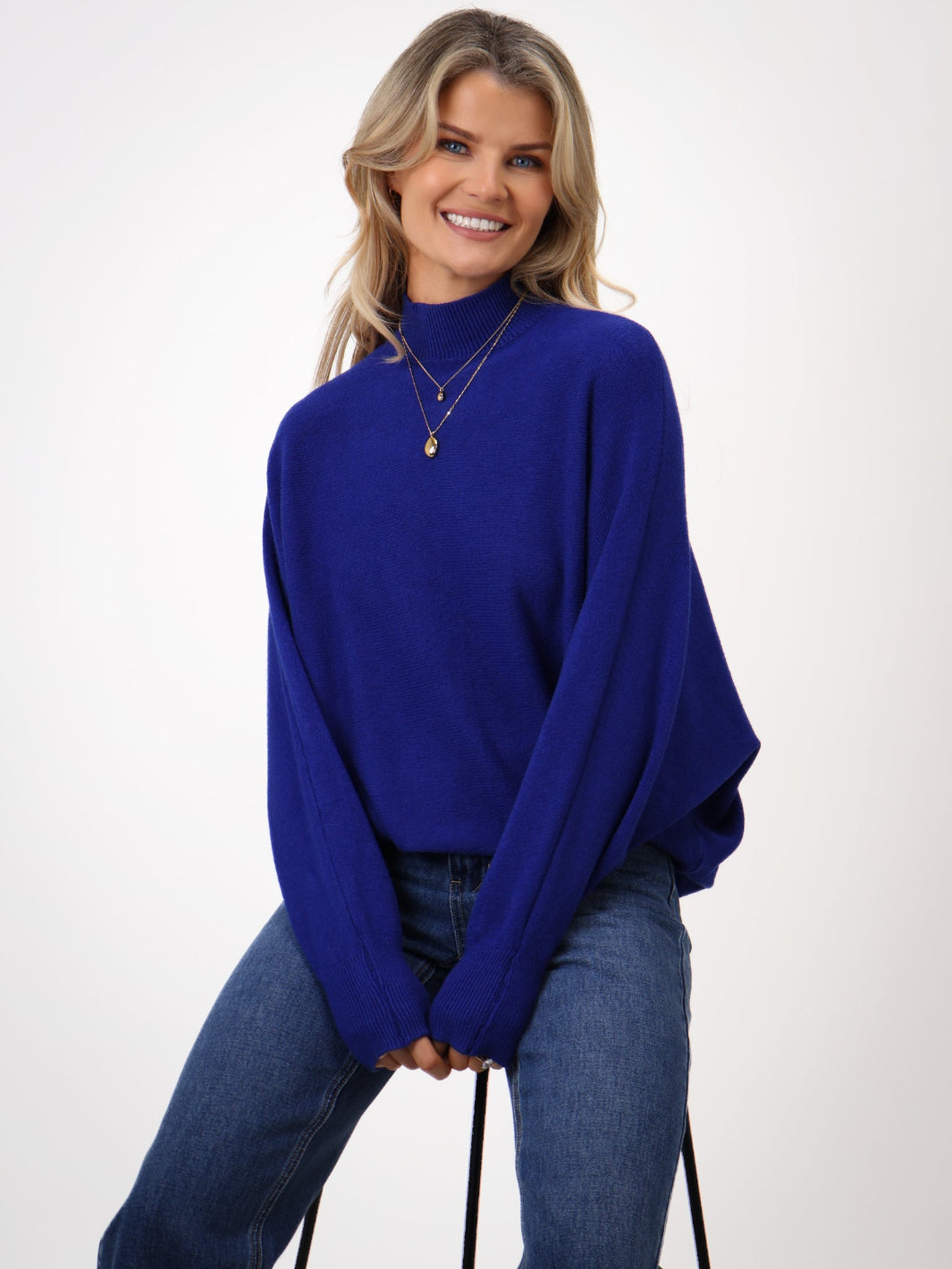 Kate & Pippa Verona Knit Jumper In Royal Blue-Kate & Pippa Autumn/Winter Ladies Clothing