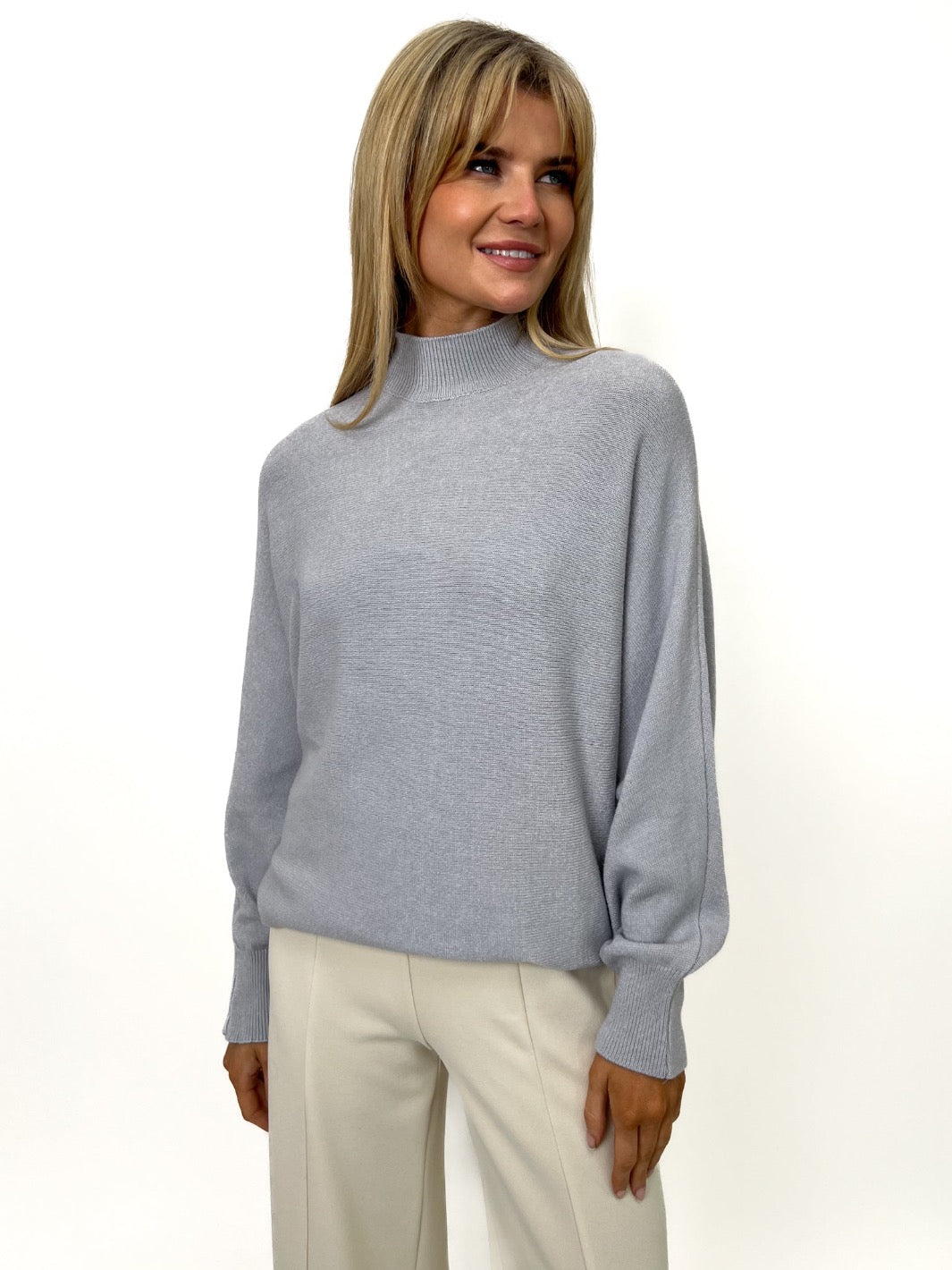 Kate & Pippa Verona Knit Jumper In Silver-Kate & Pippa