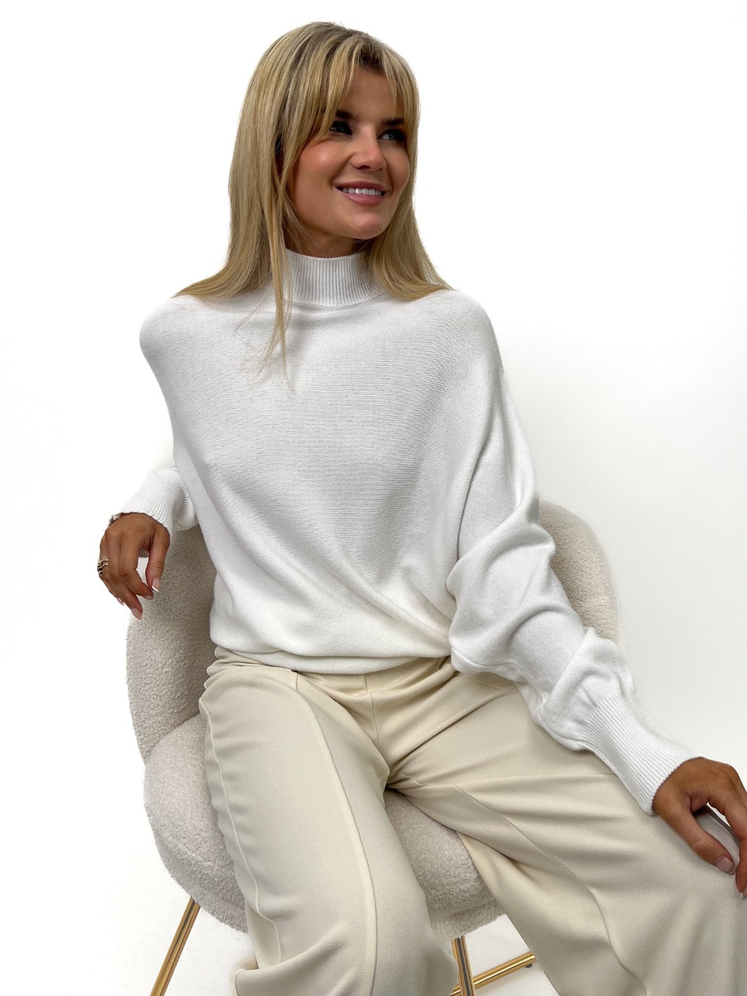 Kate & Pippa Verona Knit Jumper In White-Kate & Pippa