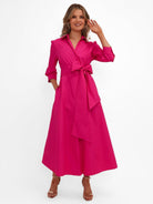 Kate & Pippa Victoria Midi Dress In Cerise Pink-Kate & Pippa