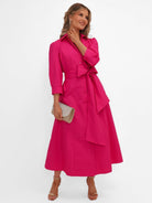 Kate & Pippa Victoria Midi Dress In Cerise Pink-Kate & Pippa