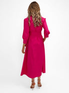 Kate & Pippa Victoria Midi Dress In Cerise Pink-Kate & Pippa