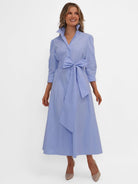 Kate & Pippa Victoria Midi Dress In Light Blue-Kate & Pippa