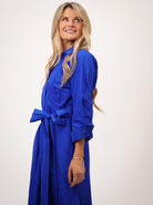 Kate & Pippa Victoria Taffeta Midi Dress In Royal Blue-Kate & Pippa Autumn/Winter Ladies Clothing