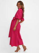 Kate & Pippa Whitney Midi Dress In Cerise Pink-Kate & Pippa