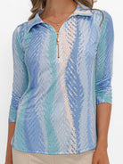 Kate & Pippa Zip Top In Light Blue-Kate & Pippa