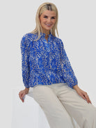 Kate & Pippa Bella Band Top In Blue Animal Print-Kate & Pippa