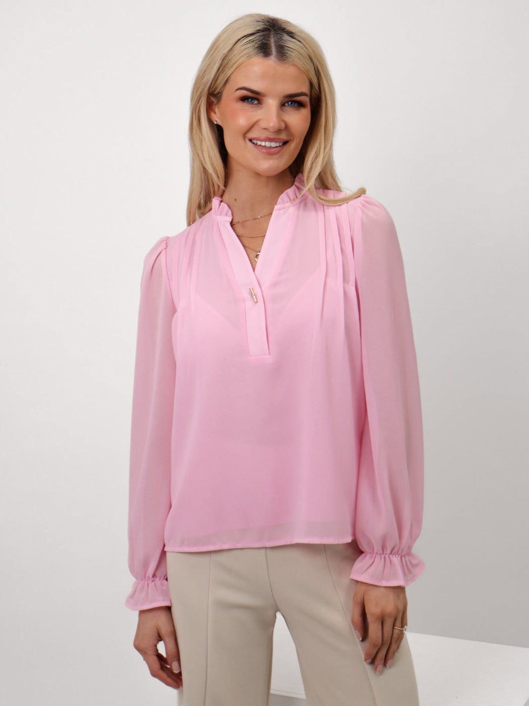 Kate & Pippa Heidi Top In Light Pink-Kate & Pippa