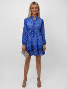 Kate & Pippa Latina Mini Dress In Blue Print-Kate & Pippa