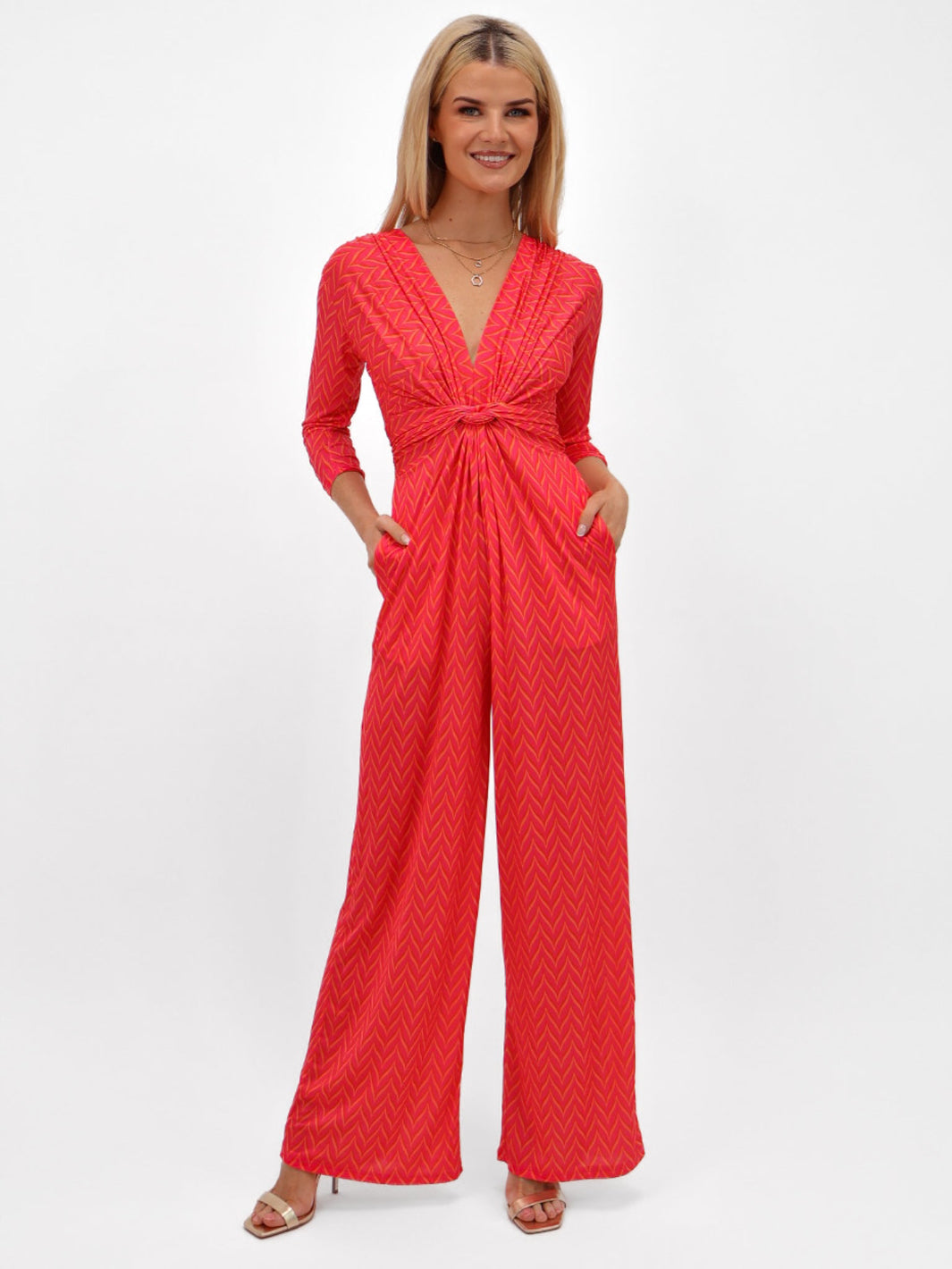 Kate & Pippa Sophia Jumpsuit In Coral Print-Kate & Pippa